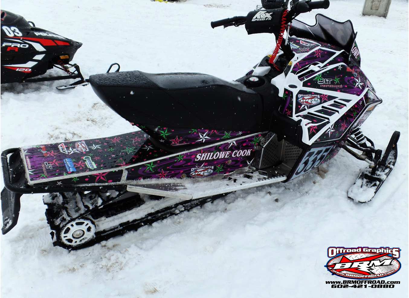 AMR Racing Snowmobile Full Graphics kit Sticker Decal Compatible with Arctic Cat ZR200 2018-2020 Zebra Teal グラフィックキット